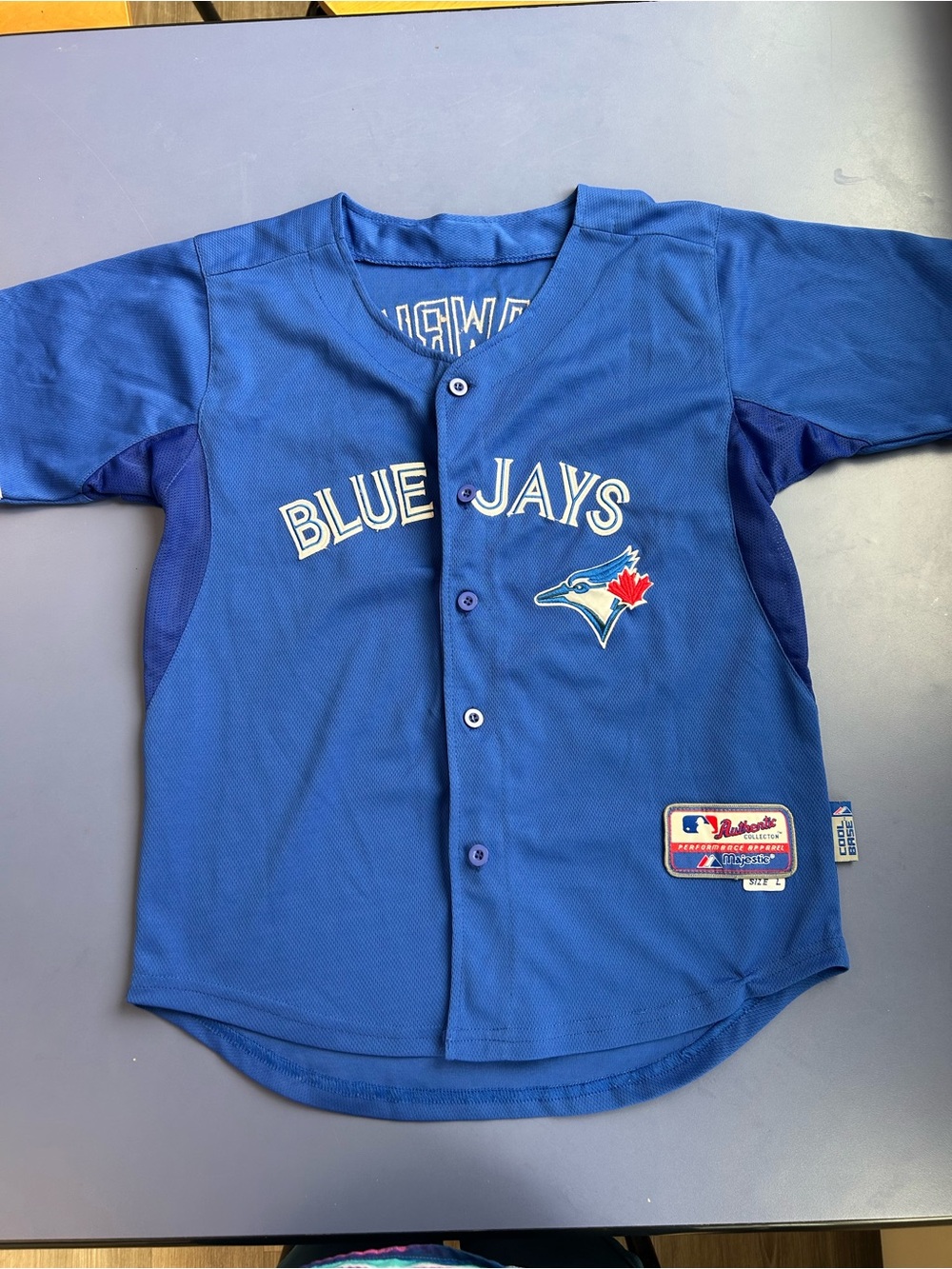 TBJ Youth L Women Small Majestic Toronto Blue Jays #13 LAWRIE Baseball Jersey